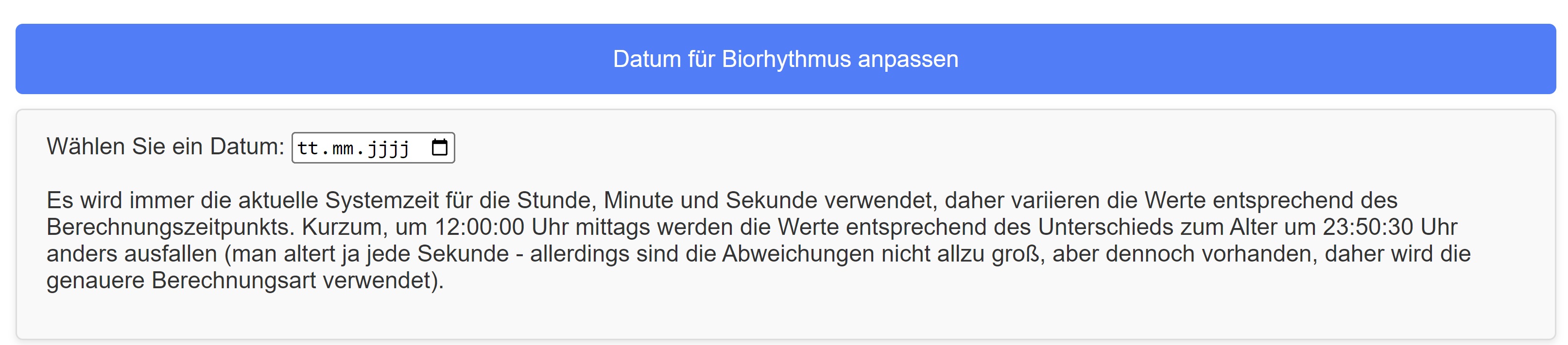 Datum anpassen